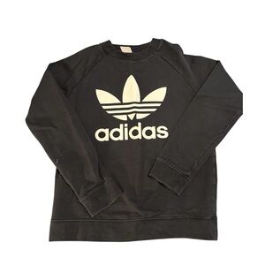 Adidas Black Crewneck with White Trefoil